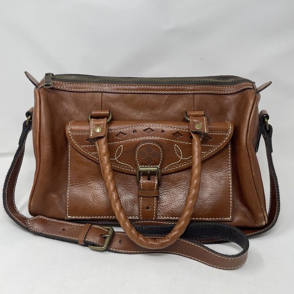 Patricia Nash Handbags - Patricia Nash Crossbody Tote Bag Cognac Brown Leather Handbag